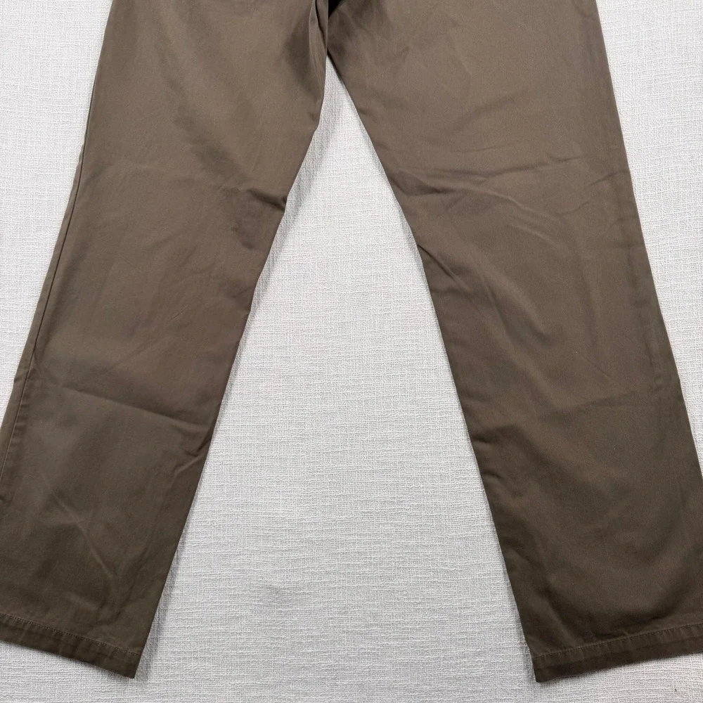 Banana Republic Gavin Straight Leg Chino Men 33x34 Moose Brown Cotton Flat Front